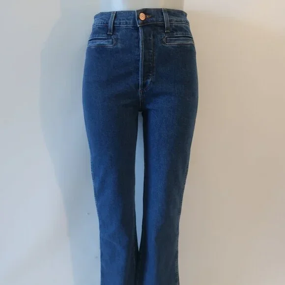 NWT Women Doen (Item- 37) Blue Rousseau Wash High-Rise Button-Fly Nikita Jean 27 - Picture 2 of 13